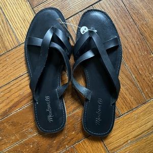 Madewell boardwalk thong sandal, black NWT size 8
